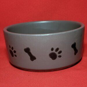 Ceramic Pet Dog Cat Bowl Paw Bone Pattern